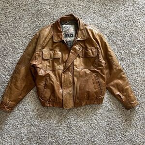 Vintage Outback Tan Leather Jacket for Men size large